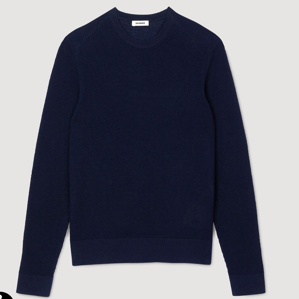 Sandro Navy Crewneck Sweater